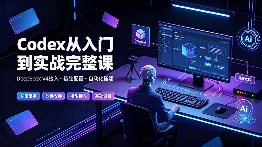 Codex从入门到实战完整课|充值·安装·接入DeepSeek,记忆·插件·Skill·CLI·MCP全拆解
