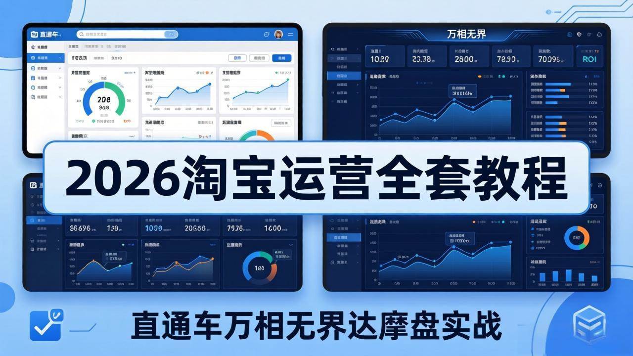 2026淘宝运营全套教程(更新7月),直通车万相无界达摩盘实战,从基础到进阶提升流量转化