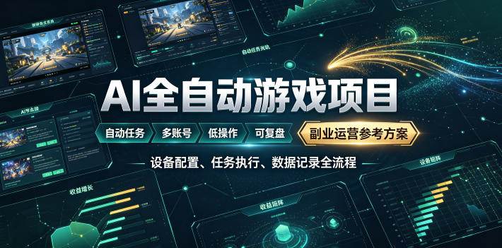 AI全自动游戏躺賺副业:日入几百,稳定运行三年的项目!