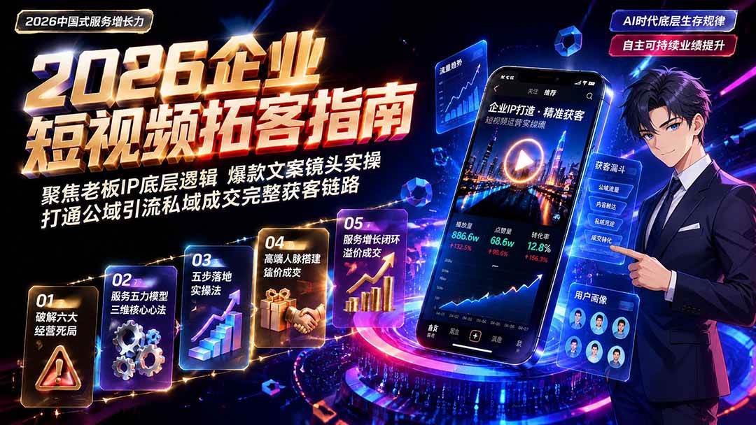 2026AI时代服务增长力实战课-无水印|五力模型三维心法教学,破解门店客源流失低价内卷实现长效业绩增长