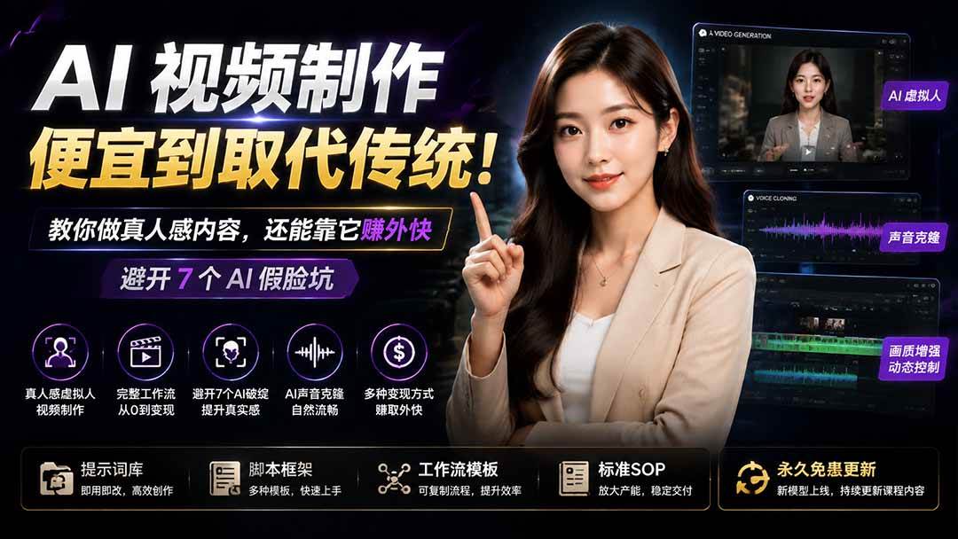 AI视频制作便宜到取代传统!教你做真人感内容,还能靠它赚外快【原创双语字幕】