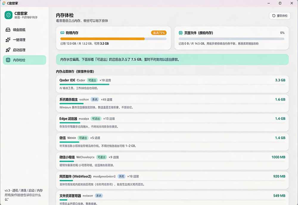 Windows 超轻量的C盘管家!超级有特点,支持磁盘分析及清理提醒,2M大小体积,完全免费 C盘管家