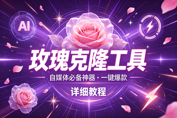 玫瑰克隆工具,一键爆款ai,自媒体的必备神器,50多个功能,详细教程