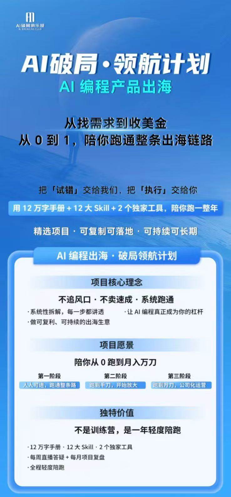 AI编程领航计划|海外独立站实战|多Agent一键建站|站点开发测试|冷启动引流|数据复盘|出海变现完整教程