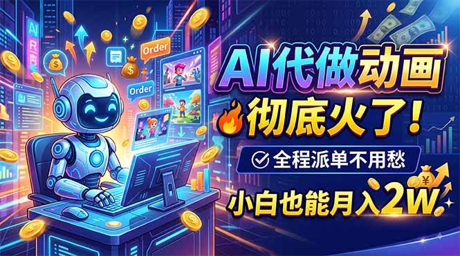 AI代做动画,彻底火了!全程派单不用愁,小白也能月入2W
