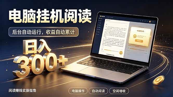 看小说也有收益?自动化流程,轻松日入300+