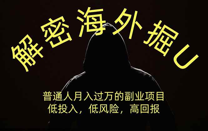 解密海外掘U,普通人月入过万的副业项目,低投入、低风险高回报,没有之一