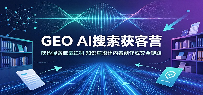 GEO AI搜索获客营:吃透搜索流量红利,知识库搭建内容创作成交全链路