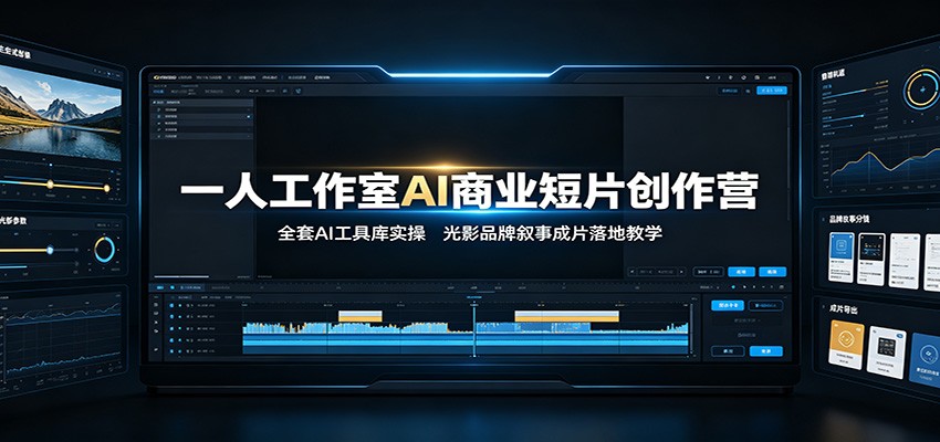 一人工作室AI商业短片创作营:全套AI工具库实操,光影品牌叙事成片落地教学