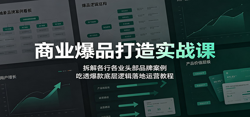 商业爆品打造实战课:拆解各行各业头部品牌案例,吃透爆款底层逻辑落地运营教程