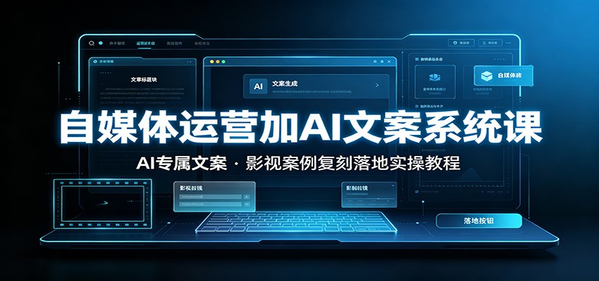 自媒体运营加AI文案系统课::AI专属文案,影视案例复刻落地实操教程
