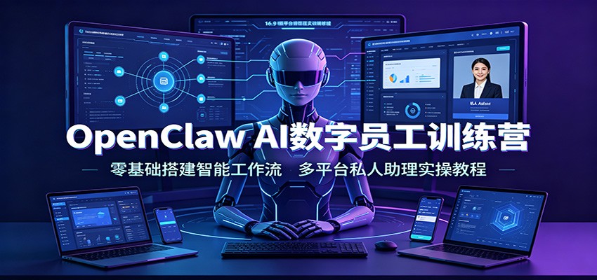 OpenClaw AI数字员工训练营:零基础搭建智能工作流,多平台私人助理实操教程