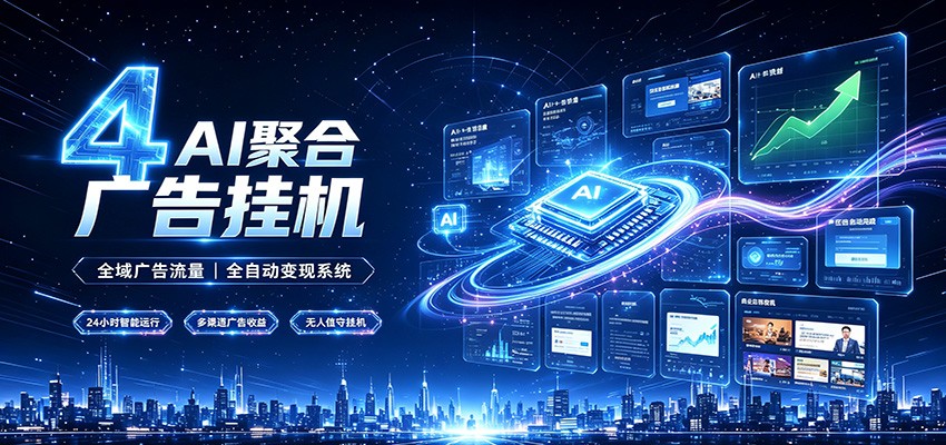 全域广告流量聚合,AI无人挂机稳赚佣金,打造长期稳定被动收入副业