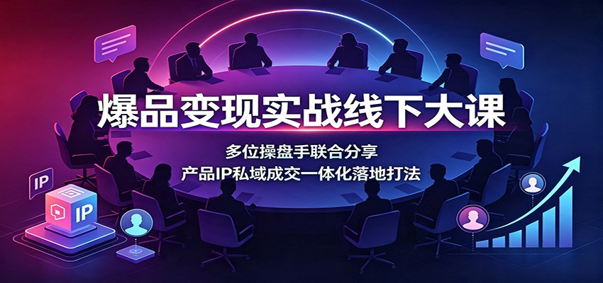 爆品变现实战线下大课:多位操盘手联合分享,产品IP私域成交一体化落地打法