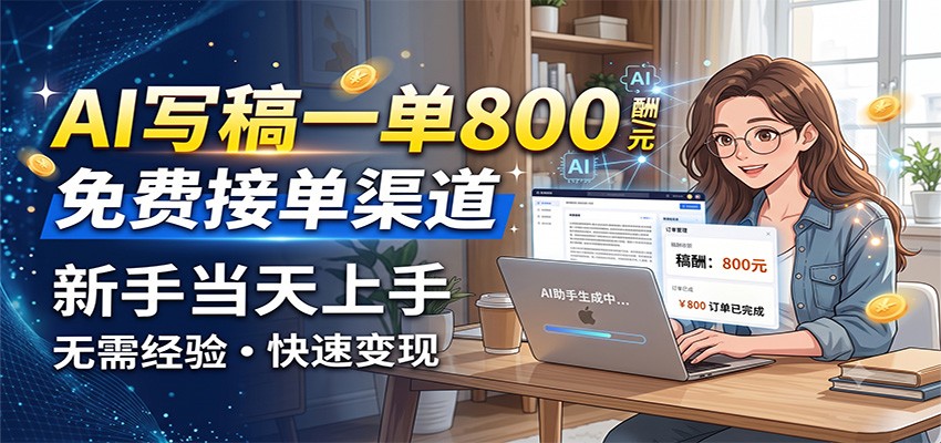 AI写稿一单800,免费接单渠道,一单一结几十到上千,新手当天上手
