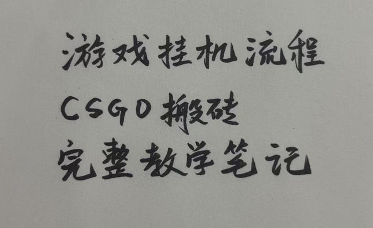 游戏挂G全流程笔记分享,CSGO游戏搬砖,小白看了当天学会见收益【揭秘】