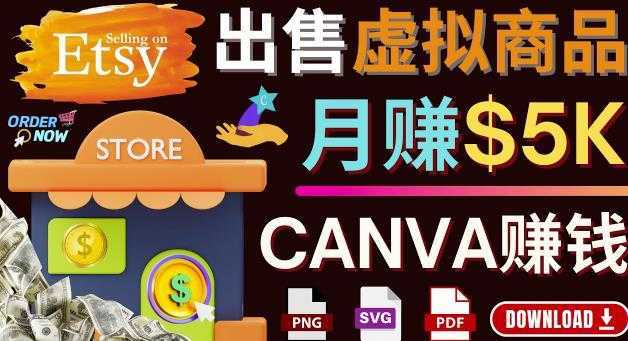 通过Etsy出售Canva模板，操作简单，收益高，月赚5000美元