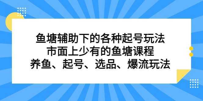 鱼塘 辅助下的各种起号玩法，市面上少有的鱼塘课程 养鱼 起号 选品 爆流