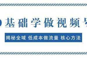0基础学做视频号:揭秘全域 低成本做流量 核心方法 快速出爆款 轻松变现
