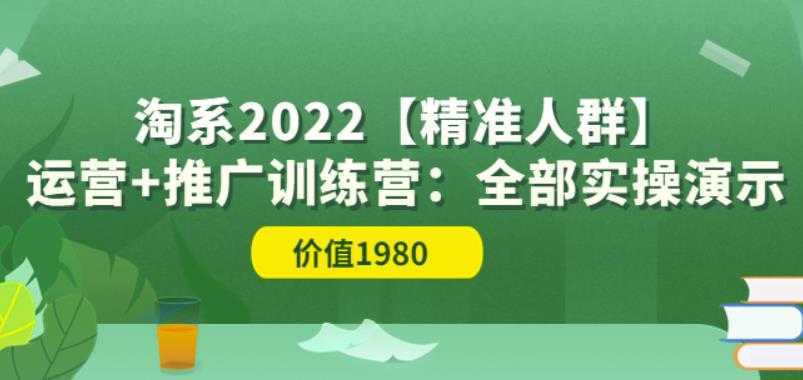 2022淘系【精准人群】运营+推广训练营：全部实操演示