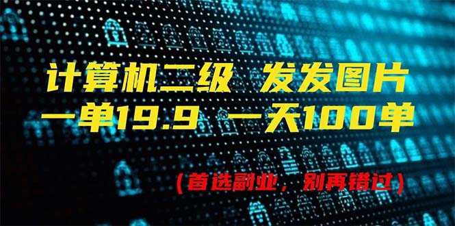 计算机二级，一单19.9 一天能出100单，每天只需发发图片