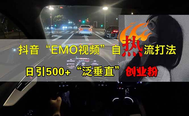 抖音EMO自热流创业粉打法，三天起千粉号，单视频十万播放量，多账号矩&#8230;