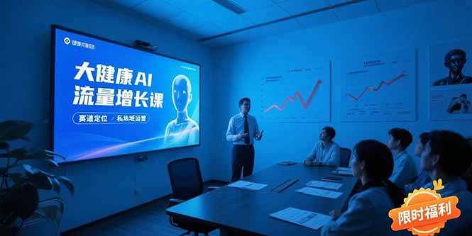 大健康AI流量增长课，赛道定位方法论，AI数字人内容生产，私域转化运营&#8230;