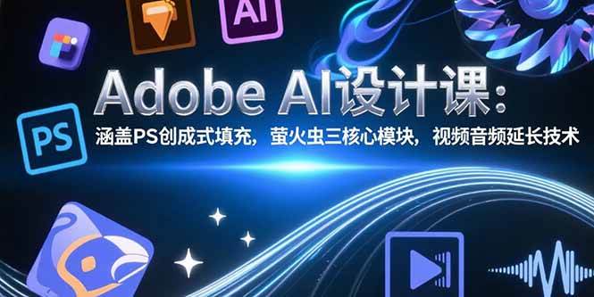Adobe AI设计课：涵盖PS创成式填充，萤火虫三核心模块，视频音频延长技术