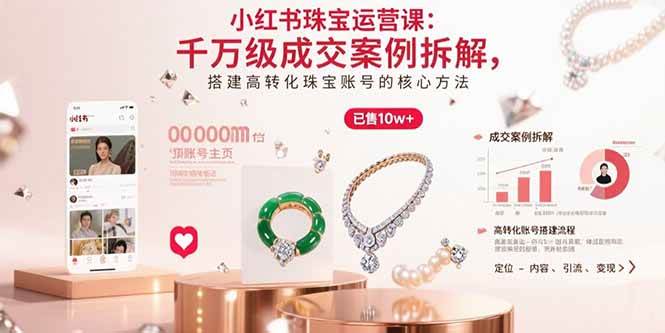 小红书珠宝运营课：千万级成交案例拆解，搭建高转化珠宝账号的核心方法