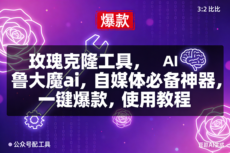 玫瑰克隆，鲁大魔ai，自媒体必备神器，一键爆款工具，详细介绍和。使用教程