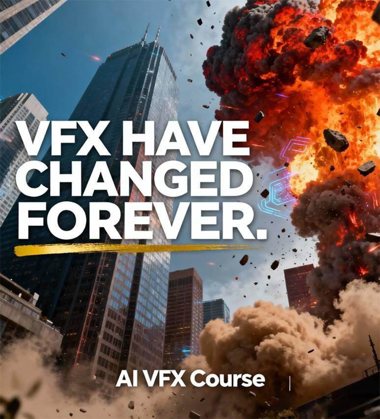 AI视觉特效实战课：运用前沿工具高效制作电影级爆炸、火焰、烟雾、环境和角色特效