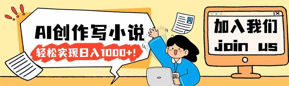 26年最新风口项目AI工具创作写小说，轻松实现日入1000+