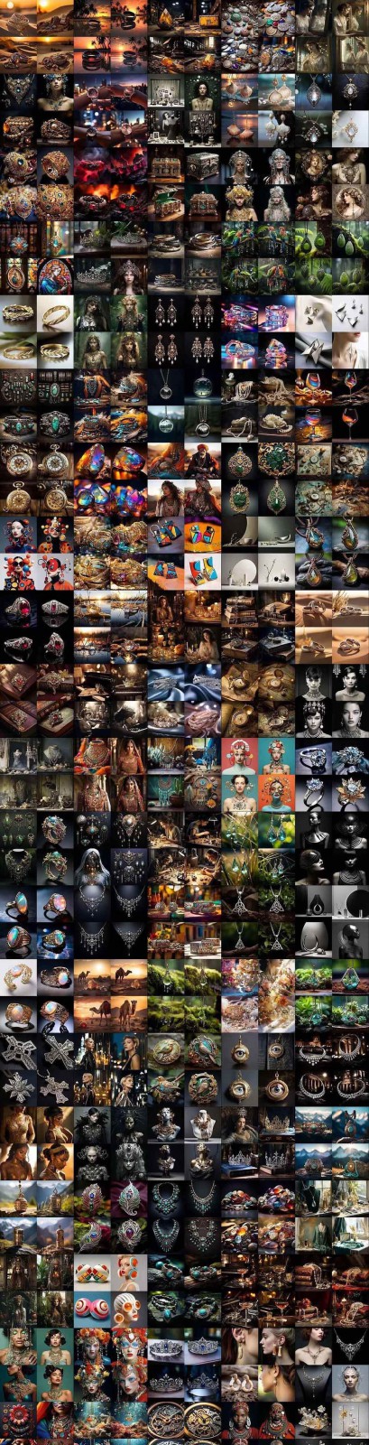 463个Midjourney珠宝摄影提示词：覆盖全品类珠宝，AI设计秒出专业效果