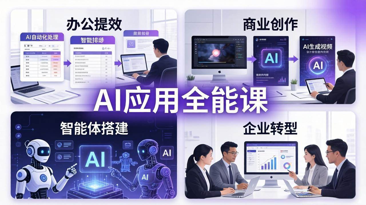 AIGC 应用师全能课-更新：办公提效、商业创作、智能体搭建、企业转型，一站式学会AI应用