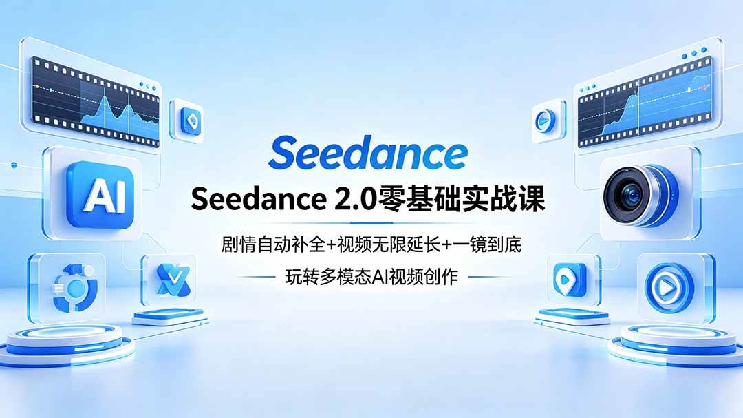 Seedance 2.0零基础实战课：剧情自动补全+视频无限延长+一镜到底：玩转多模态AI视频创作