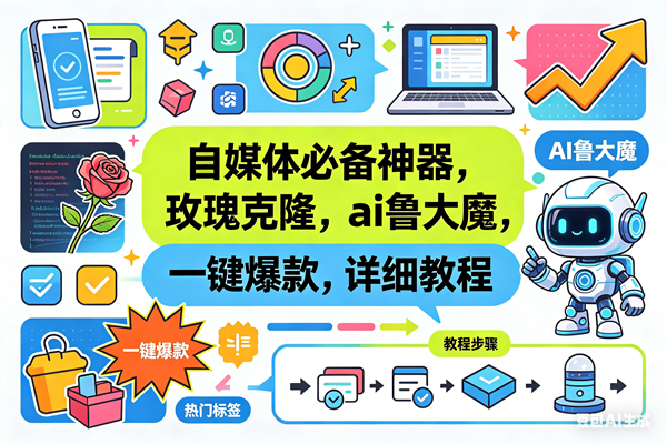 玫瑰克隆神器，一键ai爆款工具，自媒体必备，60多个功能的详细教程