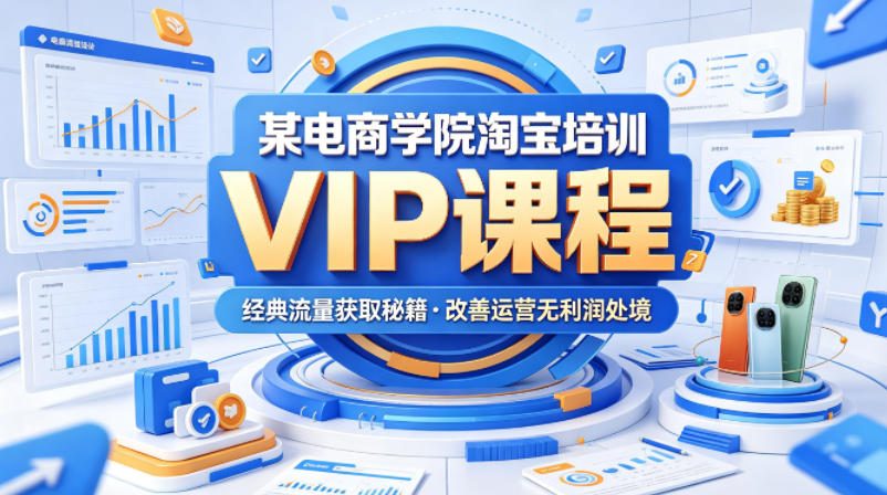 某电商学院淘宝培训VIP课程，各种经典有用的流量获取秘籍，改善运营产品没利润的处境