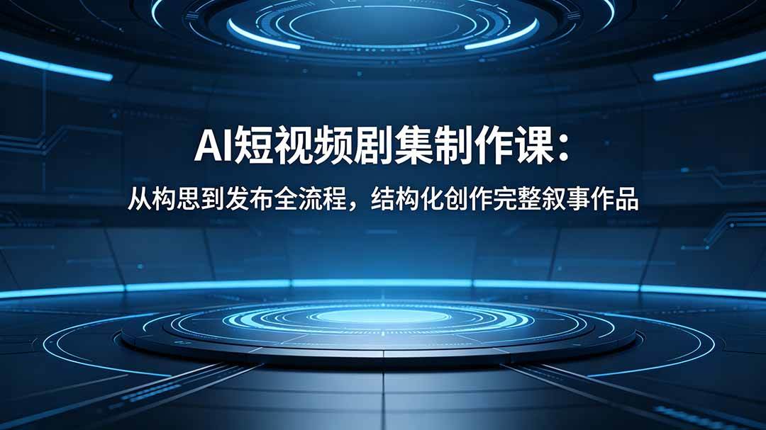 AI短视频剧集制作课：从构思到发布全流程，结构化创作完整叙事作品