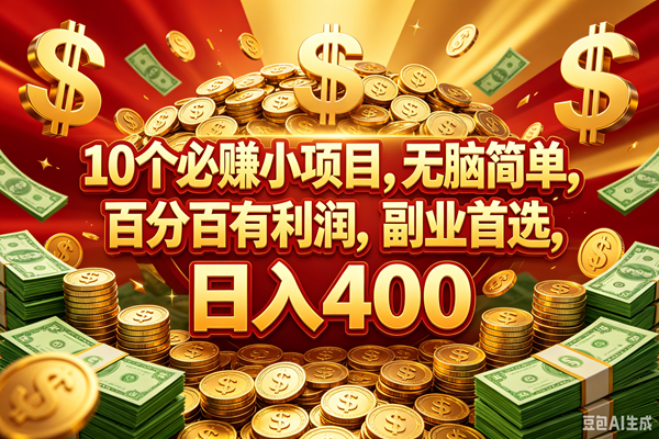 10个必赚的小项目,百分百赚元子,无脑简单,副业首选,日入400+