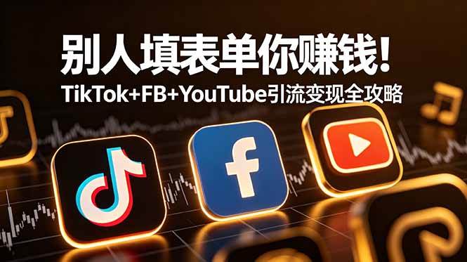 别人填表单你赚钱！TikTok+FB+YouTube 引流变现全攻略【原创双语字幕】