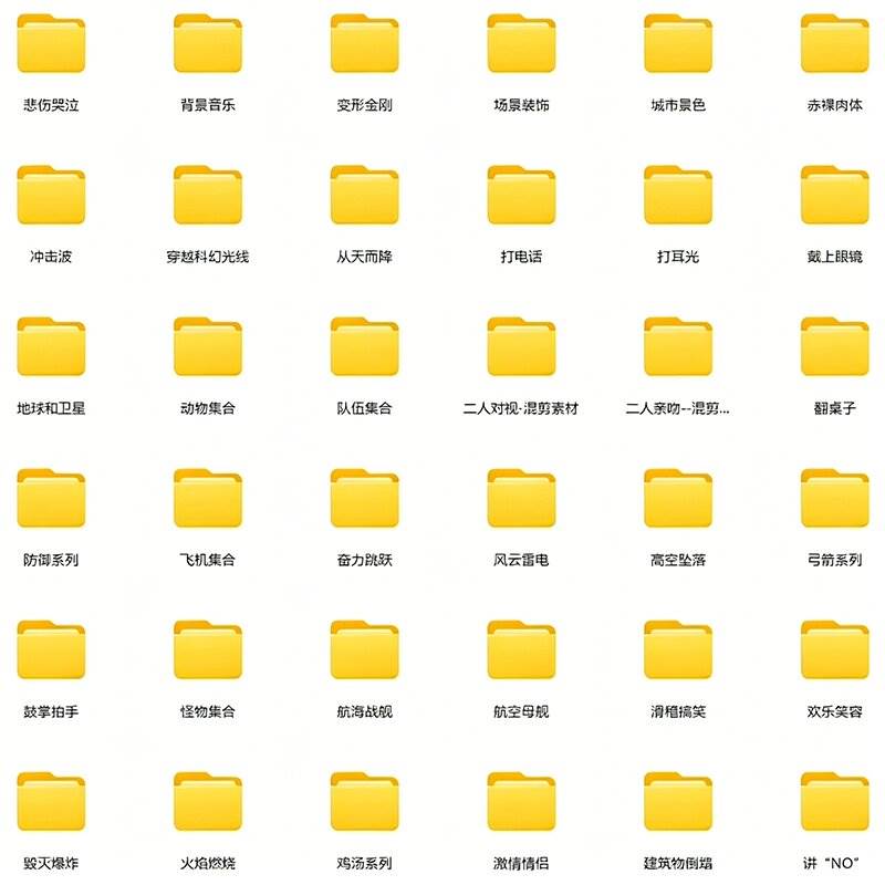 【影视剪辑素材合集】15800+高清混剪卡点｜热门影视精彩片段｜人物/城市/场景全覆盖，中文分类清晰