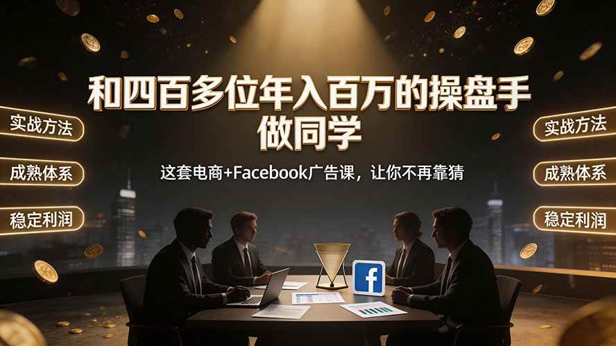 和四百多位年入百万的操盘手做同学——这套电商+Facebook广告课，让你不再靠猜【原创双语字幕】
