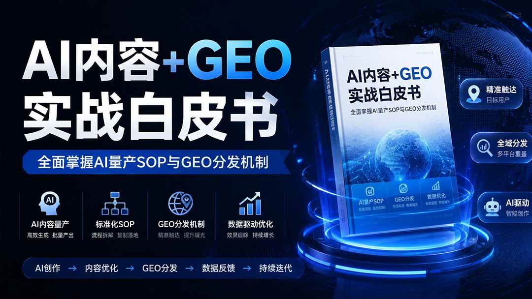 AI内容+GEO实战白皮书。全面掌握AI量产SOP与GEO分发机制
