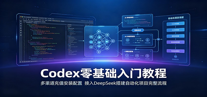 Codex零基础入门教程：多渠道充值安装配置，接入DeepSeek搭建自动化项目完整流程