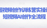 AI短视频创作训练营实操课，短视频AI创作全流程