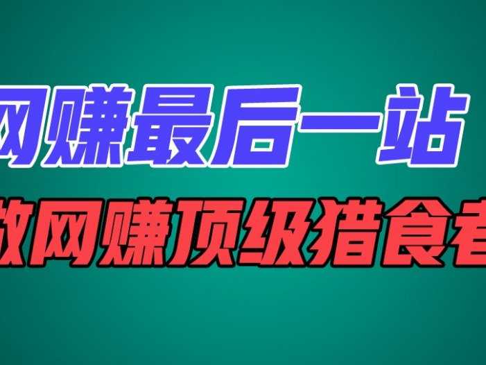 网赚最后一站，卖项目，做网赚顶级猎食者