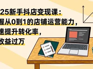 2025新手抖店变现课：掌握从0到1的店铺运营能力，快速提升转化率,月收过万