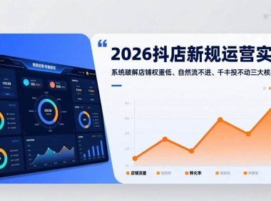2026抖店新规运营实战：系统破解店铺权重低、自然流不进、千川投不动三大核心难题
