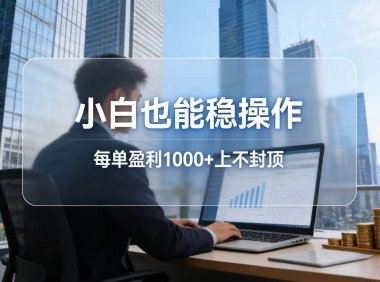 2026新项目，小白也能稳操作，每单盈利1000+上不封顶