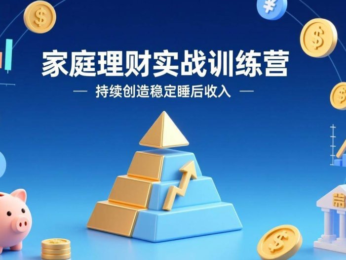 家庭理财实战训练营：从0到1建体系，三阶进阶层层递进，助你持续创造稳定睡后收入